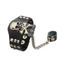 Gothic Rock Punk Black Leather Cuff Bracelet Studded  Bangle Cuff