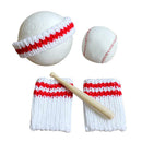 Knit Baby Boy Girl Photography Clothing Oversleeve+Headdress+Baseball+Stick