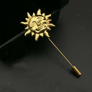 Sun Face Shape Suit Shirt Corsage Lapel Stick Pin Tie Brooch Men's Wedding