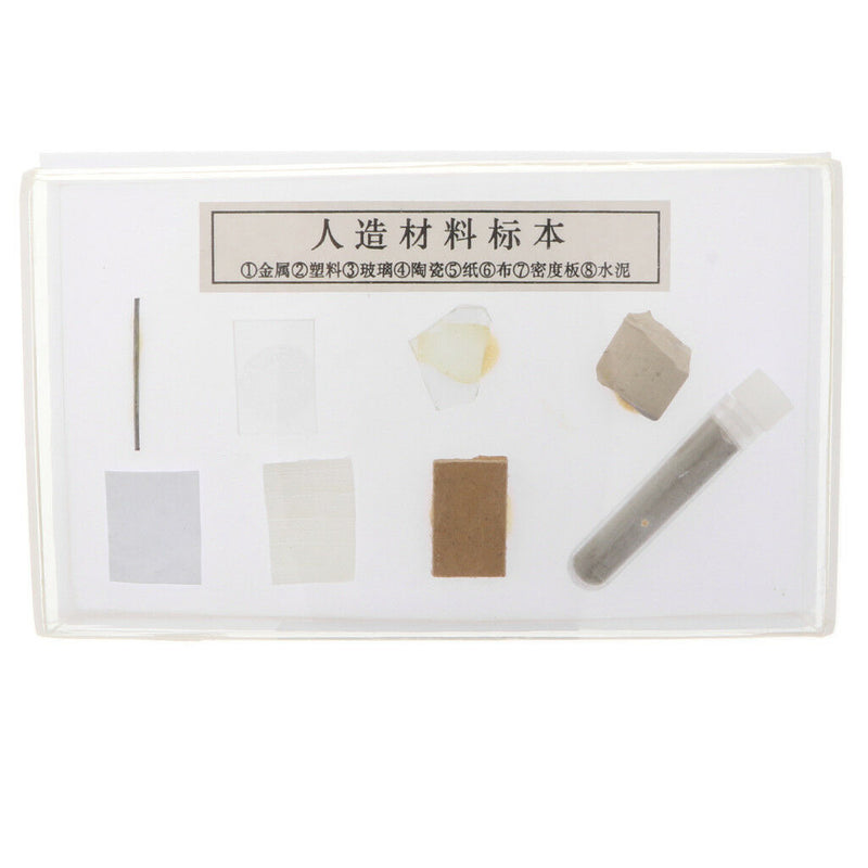 7 Kinds of Artificial Materials Specimens Display Collection , 6.7x4x1.2inch