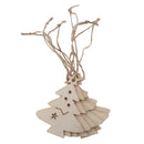 6pcs Mini Wooden Christmas Tree Pendants with Jute Rope Xmas Hanging Decor