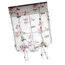 2pcs Floral Design Roman Short Window Curtain Sheer Voile 80x100cm