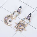 Asymmetrical Earrings Star Sun Moon Exaggeration Ear Dangle Drop Women Jewellery