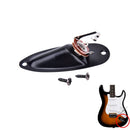 Black Boat Input Output Jack Plate Socket With Screws for Fender Strat Guitar NT