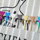 7Pcs Cute Bear Spoon Long Handle Spoons Flatware Coffee Drinking Tools Kitc K4B8