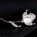 Opal Flower Brooch Pin Rhinestone Crystal Dress Wedding Party Brooch Jewelry FT