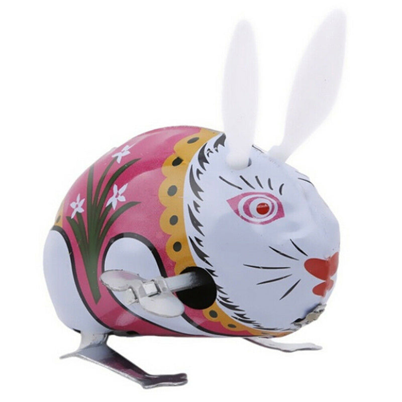 1Pc cute tin wind up clockwork toys jumping rabbit classic t3c