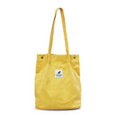 Korean Canvas Handbags Women Corduroy Shoulder Bags Shopping Totes (Yellow)