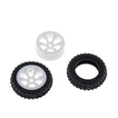 4 Sets 1:28 RC Rock Crawler Rubber Tires & Plastic Wheel Rim for Wltoys K989