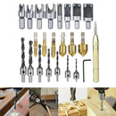 23Pieces Professional Woodworking Chamfer Drilling Tool Woodworking Accessory