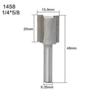 2pcs 1/4-Inch Single Flute Straight Router Bit Cutter Tool for Carpenter