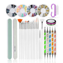 37pcs Nail Art Tools with Nail Brush Dotting&Painting Pen Nail Rhinestones
