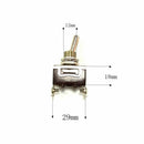 1Pcs MTS202 ON/Off/On Mini Toggle Switch 6mm 6A125VAC 2P2T 2-Pins Blue