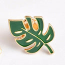 Leaves Brooch Button Pins Sweater Jacket Collar Badge Green Plant Jewelry G