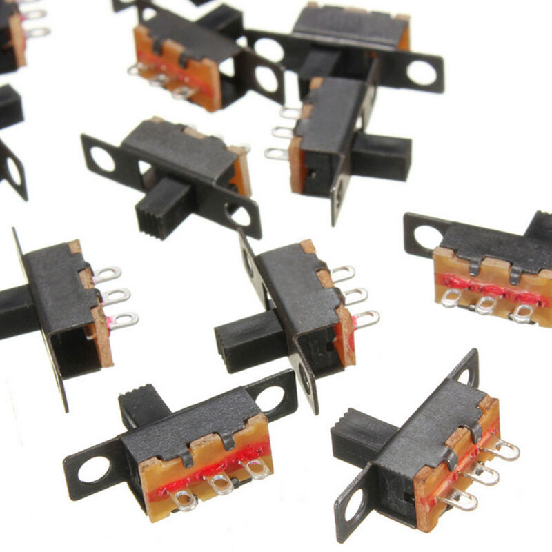 20pcs 5V 0.3 A Mini Size Black SPDT Slide for Small DIY-Power