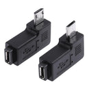 2pcs 90 Degree Micro USB Female to Micro USB Male Adapter Connector