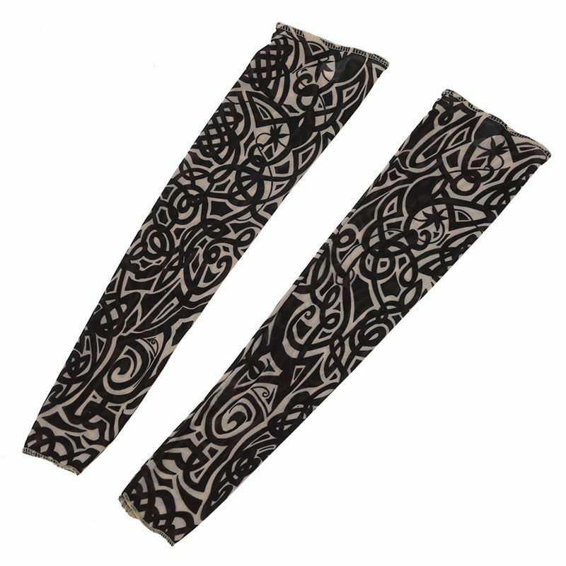 2 x Tribal Loop Sun Protection Temporary Tattoo Arm Sleeves Oversleeve K3L6