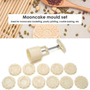 12 Zodiac Round Mooncake Mold Set Hand-Press Pastry Cookie Bake Tools Decor