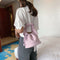 Casual Drawstring Bucket Bag Women PU Crossbody Shoulder Handbags (Pink)