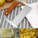 Soap Wax Vegetable Cutter Wavy Making Stainless tool Wood Handle Crinkle Slicer