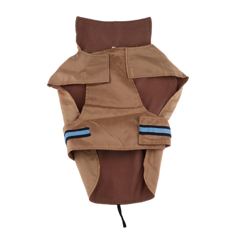 Pet Dog Waterproof Clothes with LED Luminous Strip Reflective Coat Coffee XL