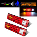 2Pcs 12V 19-LED Trailer Car Rear Tail Brake Turn Lights Indicator Reverse Lamp