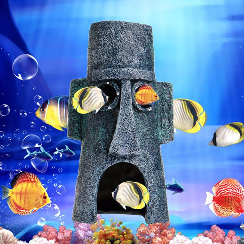 Aquarium Landscaping Decoration SpongeBob House Aquatic Fish Tank Ornament 3C
