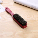 Wood Handle Hair Brush Hard Boar Bristle Hairdressing Beard Comb (Red) A