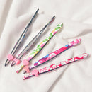 Printing Flower Stainless Steel Slant Tip Eyebrow Tweezer Hair Removal Random ~