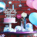 Cute Blue 1st Birthday Baby Photography Backgrounds 3x5ft Vinyl Photo Backd