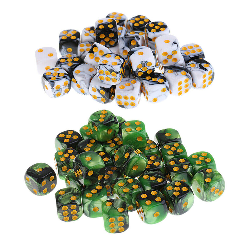 60 Pieces Acrylic Six Sided Spot Dices with Iron Box Set for Dungeons and