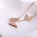 Fashion Brand Woman Jewelry Butterfly Pendant Necklace Steel Best Stainless Q0W4