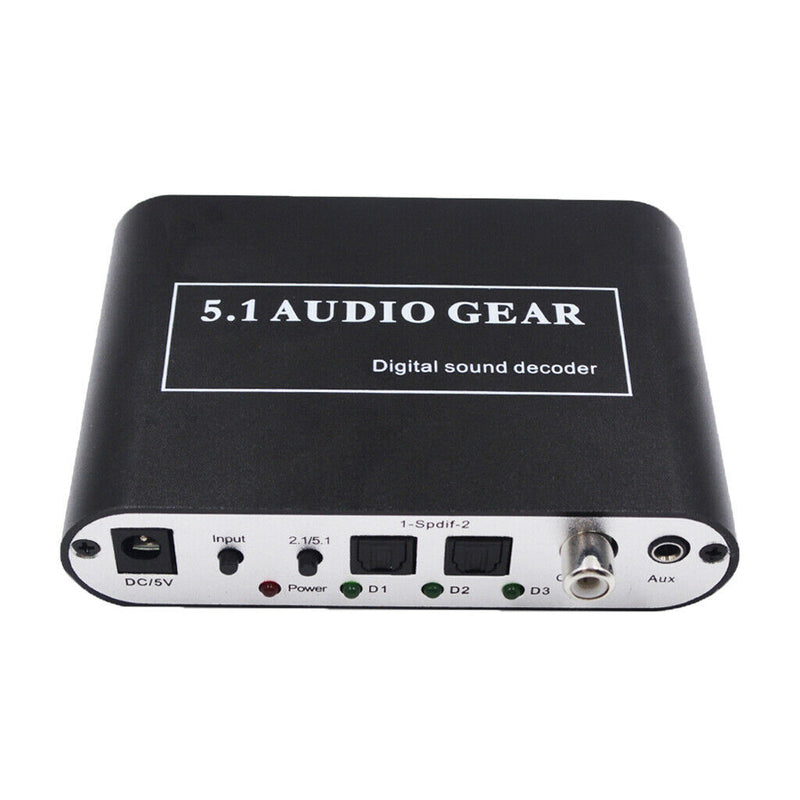 5.1CH Digital Audio Decoder AC3/DTS to Stereo Surround Analog 2 SPDIF Ports