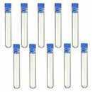 10PCS 12*75mm Clear Borosilicate Glass Lab Test Tubes Rimless Pyrex & Push Caps