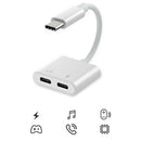 USB Type-C to Dual Type-C Digital Audio Adapter Headset Compatible for HuaweI8V1