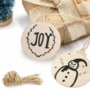 50pcs DIY Craft Wooden Round Bauble with 50pcs Twines to Paint, Unfinished