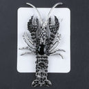 Black alloy Lobster Brooch Pin Animal Shaped Fashion Jewelry Costume Access J4A9