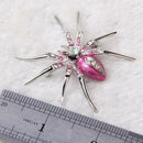 4pcs Dazzling Spider Brooch Crystal Rhinestone Animal Pins Wedding Jewelry