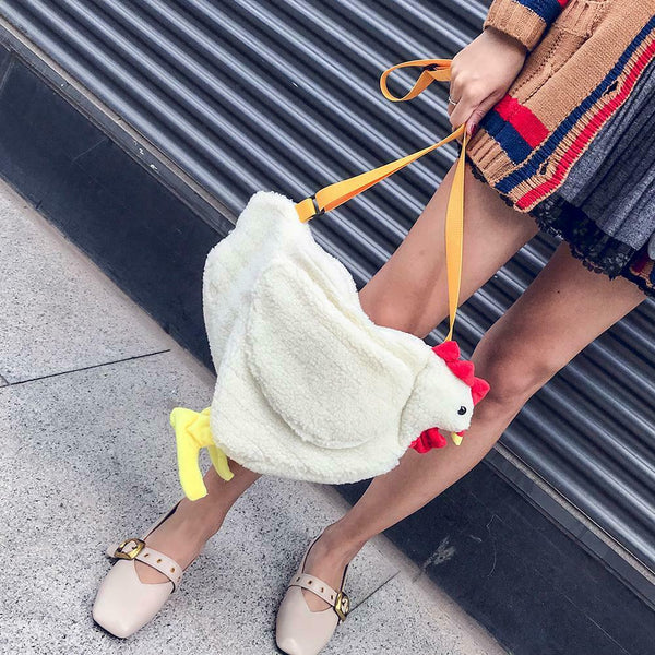 Women Crossbody Bag Cartoon Chicken Pattern Shoulder Bags Casual Accessories