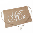 2pcs Mr Mrs Burlap Chair Sashes Sash Banner Jute Hanging Bunting Wedding P3C