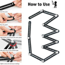 Twelve Folding Ruler Aluminum Alloy Adjustable Woodworking 12-side Template Tool