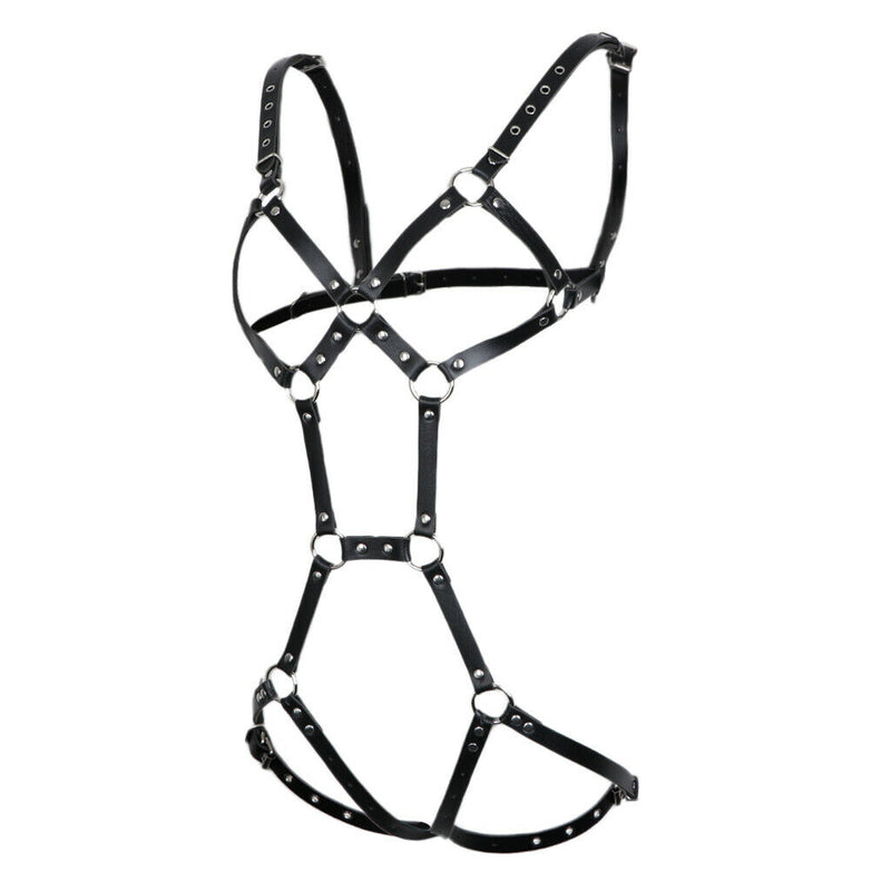 Body Chest PU Leather Adjustable Hollow Out Straps Belt Club Costumes