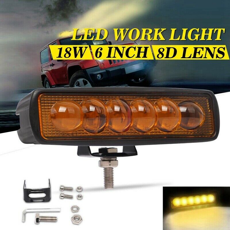 New 6 inch Led Light Bar 18W 12V/24V Led Work Light Bar Spotlight Flood Lam