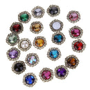 20pcs Mixed Color Retro Round Rhinestone Button DIY Clothing Accessories