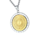 Stainless Steel Tai Chi Yin Yang Rotating Pendant Necklace Gift For Valentine,