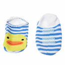 Unisex Baby Kids Girl Boy Socks (Blue white Stripe Duck)