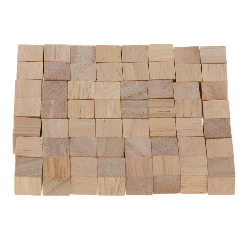 1/2 Inch Wooden Cubes, 100pcs Unfinished Square Wood Blocks for Kids Math