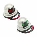 2X 8 LED Marine Bow Boat Yacht Navigation Green Red Light 12V Stainless Steel f+