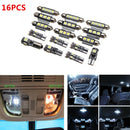 Universal 16x White Interior LED Bulbs Package Kit LED interior Bulbs Decoration