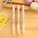 3x Retractable Ballpoint Pen 4 In 1 Black Blue Red Green Flower Multi Colour Pro